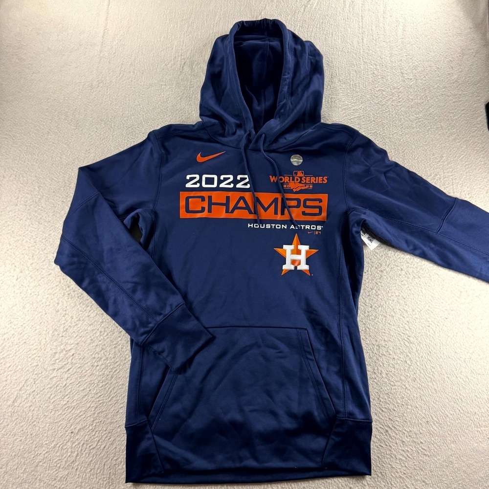 Nike Houston Astros Hoodie Mens Small Navy 2022 World Series Champions NEW MLB